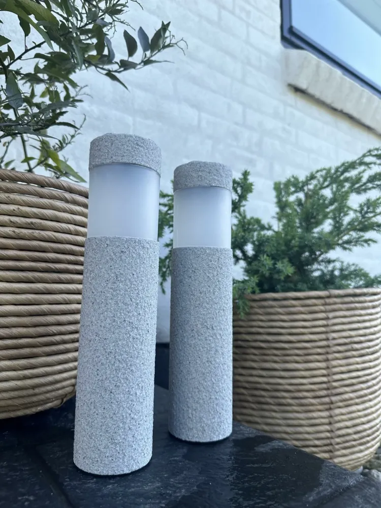 Fakkel med solceller Stone look – Sæt med 2 stk