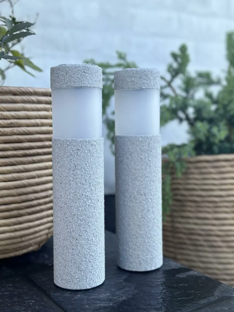 Fakkel med solceller Stone look – Sæt med 2 stk