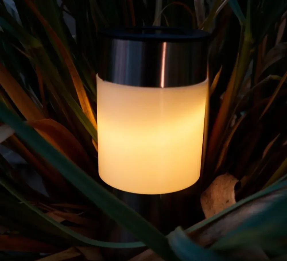 Solcelle lampe i stål - 4 stk