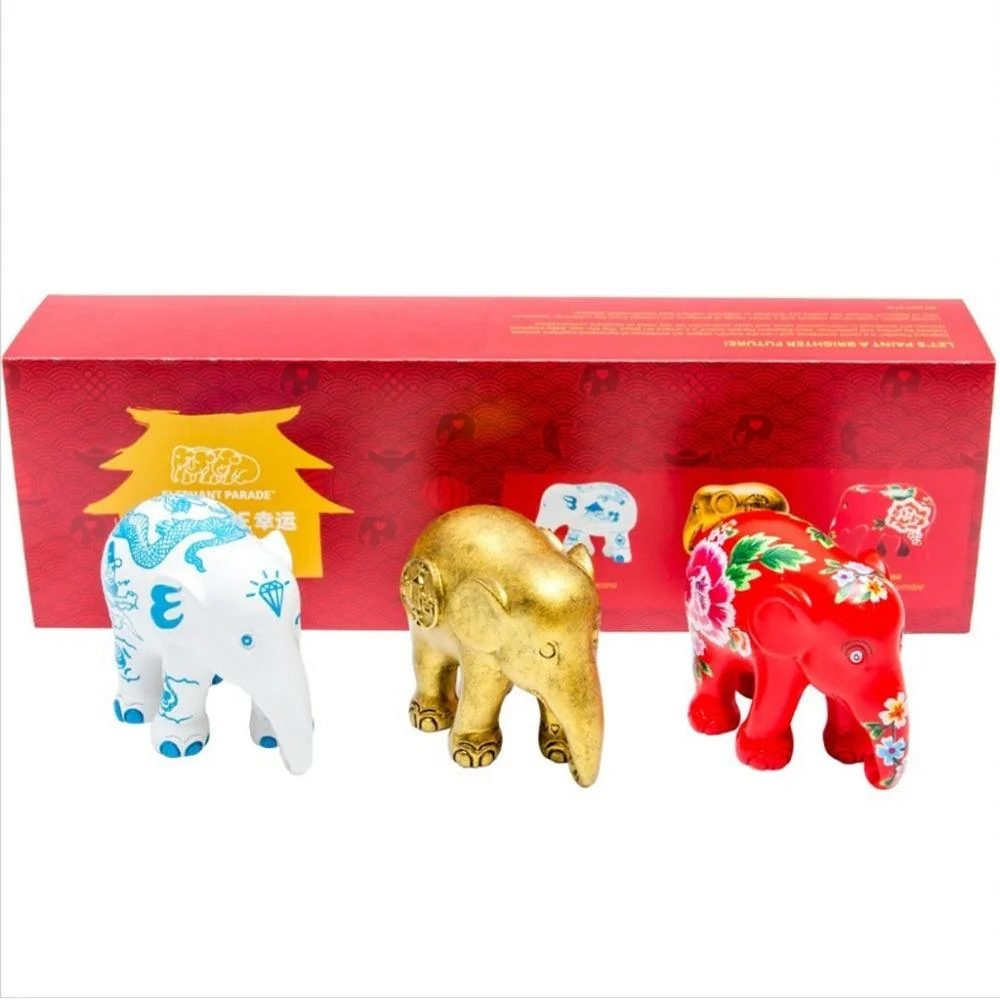 Elephant Parade multipack elefanter Fortune - Bobo + Lucky Coins + Peony Rose MULTIPACK FORTUNE