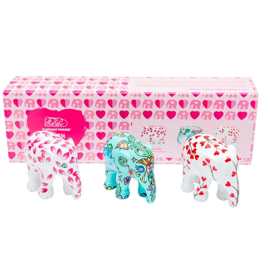 Elephant Parade multipack elephants Love - Beauty Pink + Free Spirit + Tree Love MULTIPACK LOVE