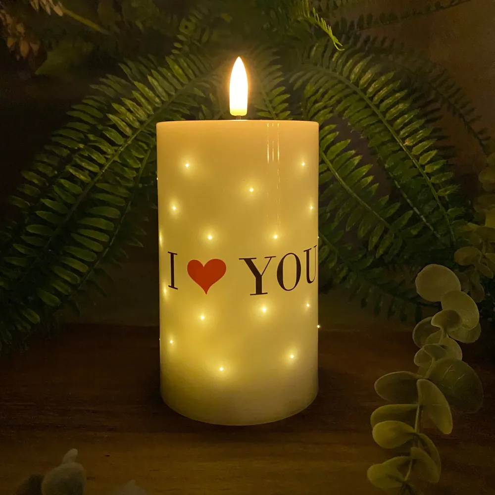 LED lys - Twinkle "i love you" 7,5x12,5 cm