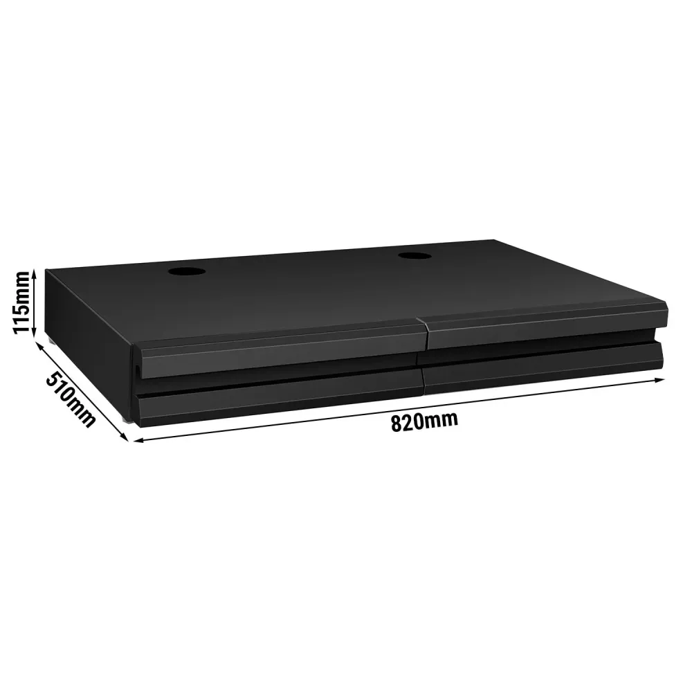 Udslagsskuffe - Dobbelt - 820x510x115mm - med dørhammer - Mat midnight