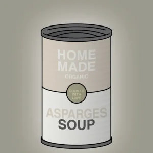plakat: dåse med asparges soup - battleship graphite 60