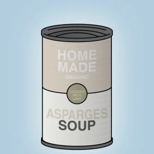 plakat: dåse med asparges soup - heavenly cobalt 60