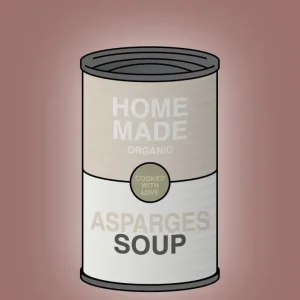 plakat: dåse med asparges soup - plum 60