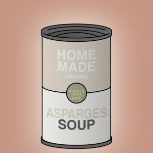 plakat: dåse med asparges soup - powder 60