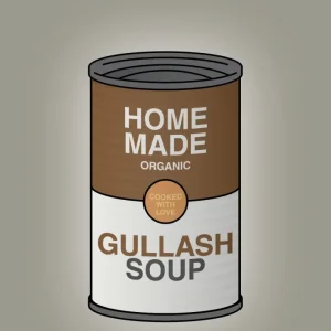 plakat: dåse med gullash soup - battleship charcoal 60