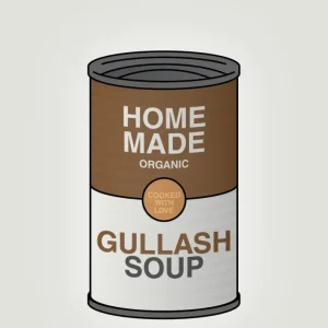 plakat: dåse med gullash soup - painters white 60