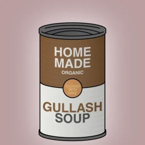 plakat: dåse med gullash soup - portable rose 60