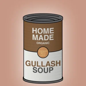 plakat: dåse med gullash soup - powder 60