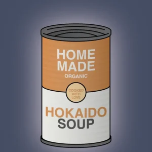 plakat: dåse med hokaido soup - petrol 60