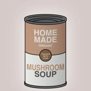 plakat: dåse med mushroom soup - broken taupe 60