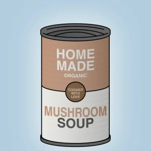 plakat: dåse med mushroom soup - heavenly azure 60