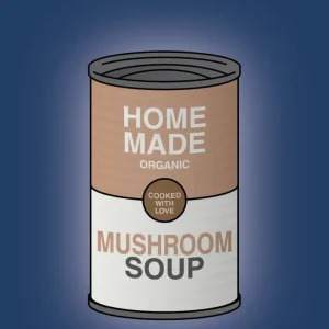 plakat: dåse med mushroom soup - lapis azure 60