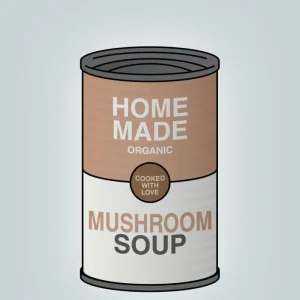 plakat: dåse med mushroom soup - letvægt drizzle 60