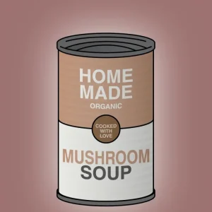 plakat: dåse med mushroom soup - plum 60