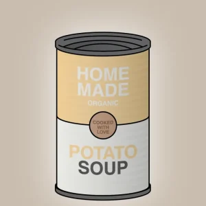 plakat: dåse med potato soup - creamy mushroom 60
