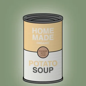 plakat: dåse med potato soup - jade 60