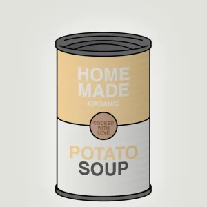 plakat: dåse med potato soup - painters white 60