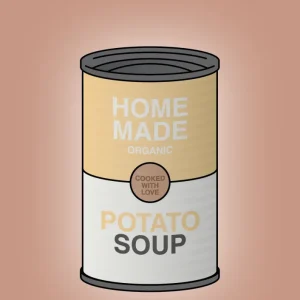 plakat: dåse med potato soup - powder 60