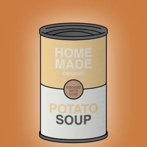 plakat: dåse med potato soup - rumba coral 60