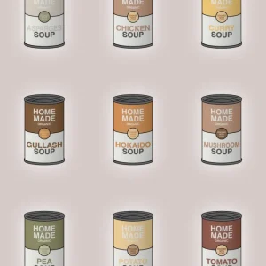 plakat: forskellige dåser med soup - broken sand 60