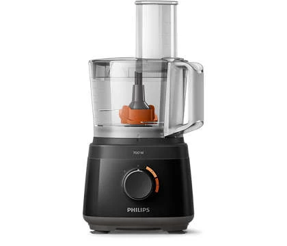 Philips HR7320/10 Kompakt foodprocessor 700 W, 19 funktion, 2-i-1-skive - Ebony