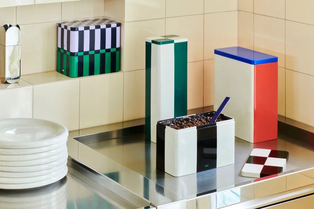 HAY Tin Container - Sleek Green, White