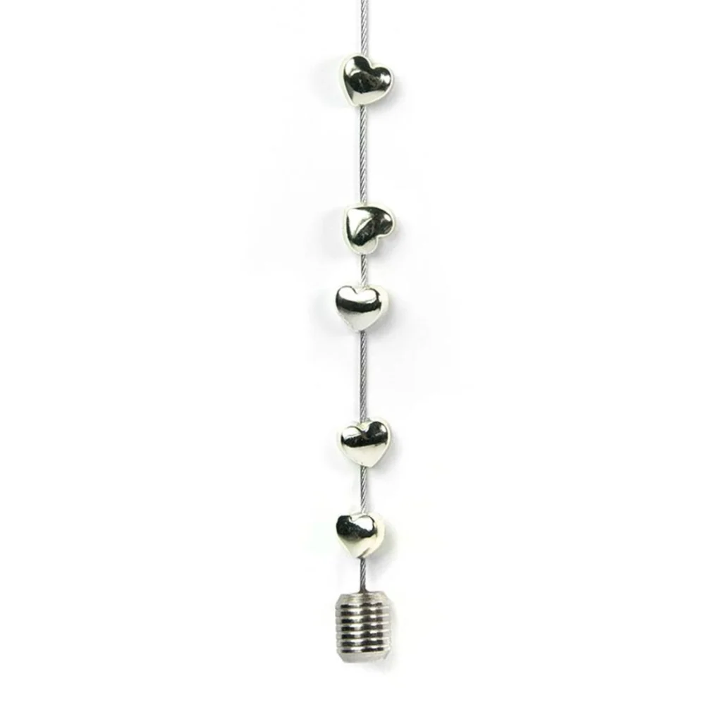 Stål snor m. 8 hjerte-magneter & metallod