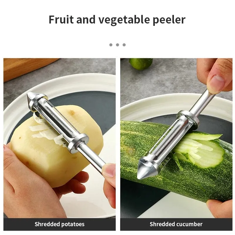 Multifunktionel frugt- og grøntsagsskræller Body-friendly zinklegering i rustfrit stål Groen