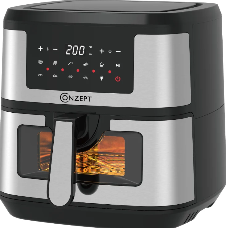 Conzept - Air fryer 7,5 Liter electronic med vindue - 1800 Watt