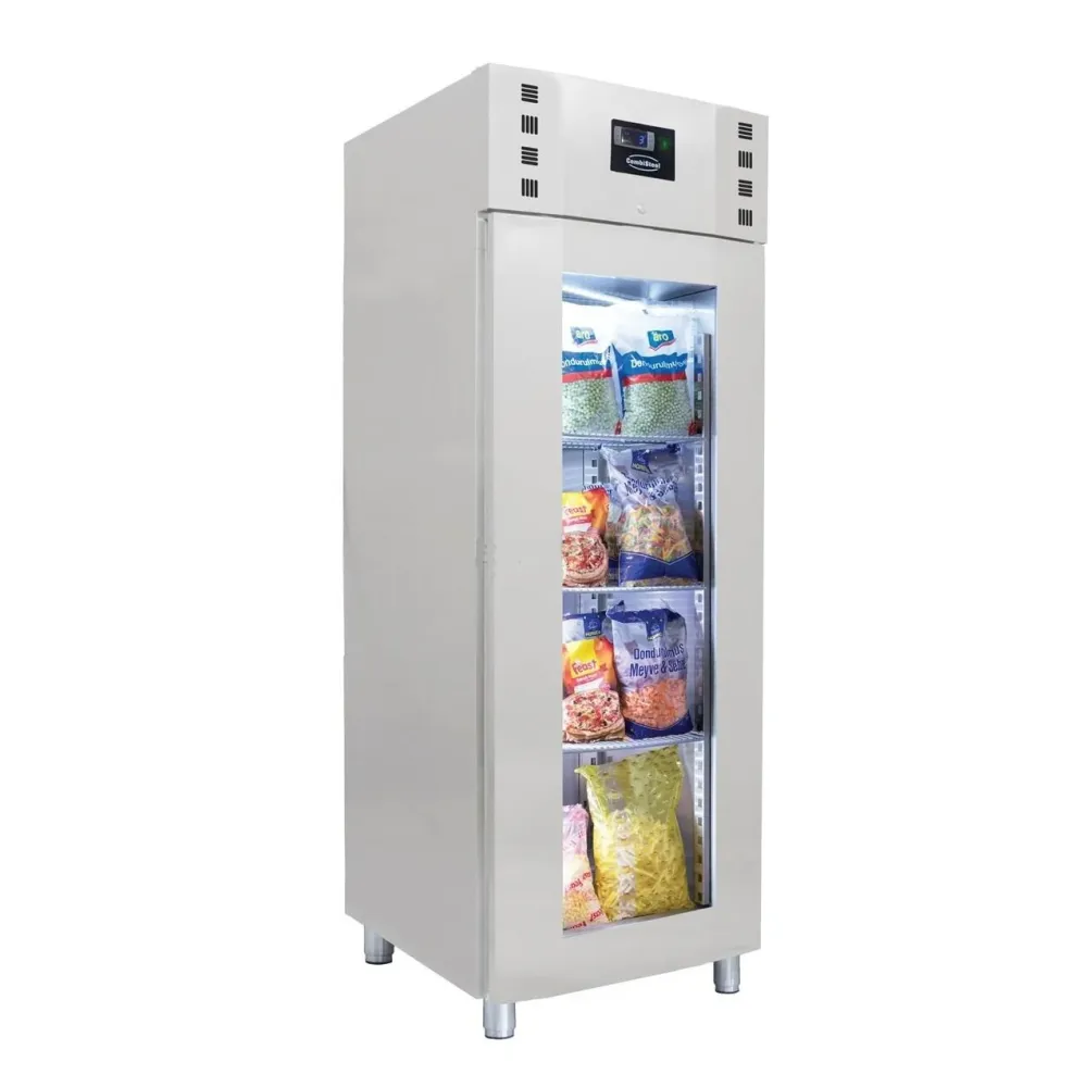 Fryser, 700/1400 liter m. glas i midten
