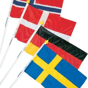 Adela, Facadeflagsæt Norge, flag 70 cm, 130 cm stang, polyesterdug