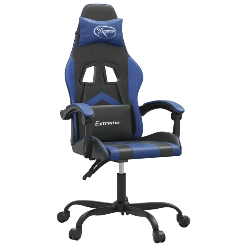 drejelig gamingstol kunstlæder onyx og blå