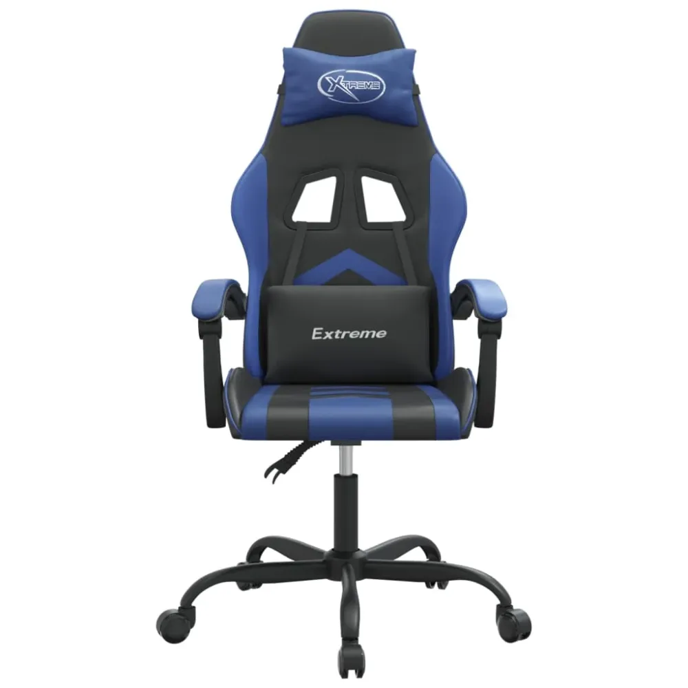 drejelig gamingstol kunstlæder onyx og blå