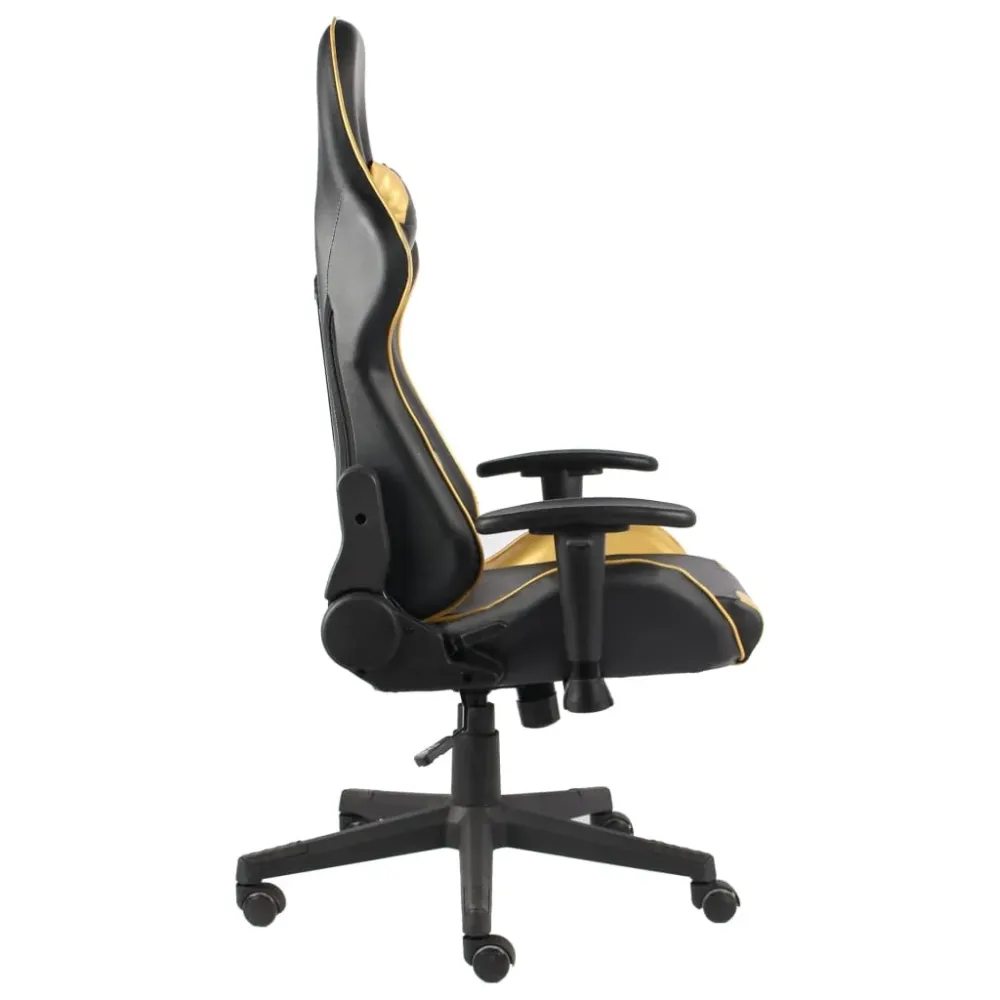 drejelig gamingstol PVC guldfarvet