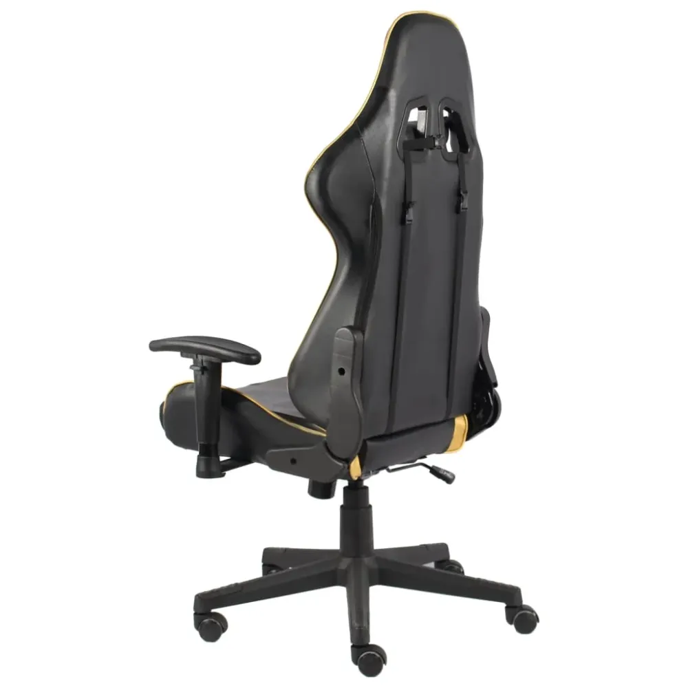 drejelig gamingstol PVC guldfarvet