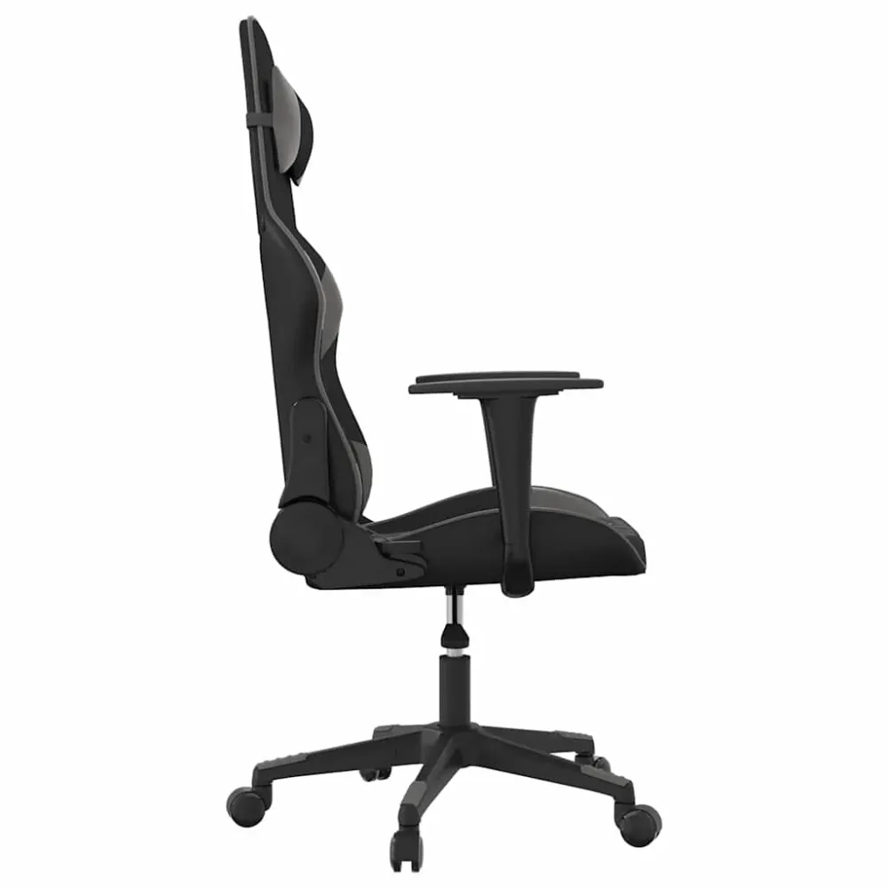 gamingstol m. massagefunktion kunstlæder ebony og grå