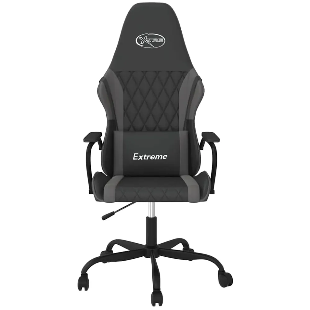 gamingstol m. massagefunktion kunstlæder ebony og grå