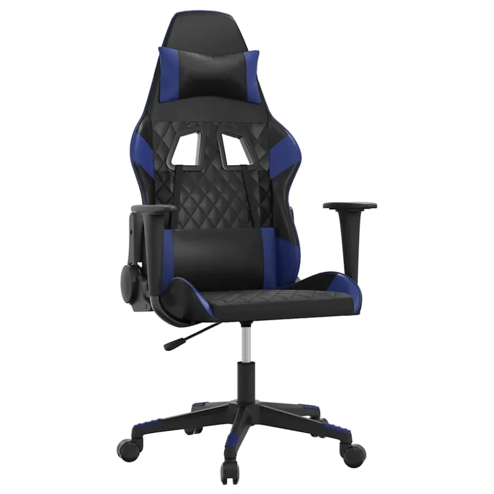 gamingstol m. massagefunktion kunstlæder onyx og blå