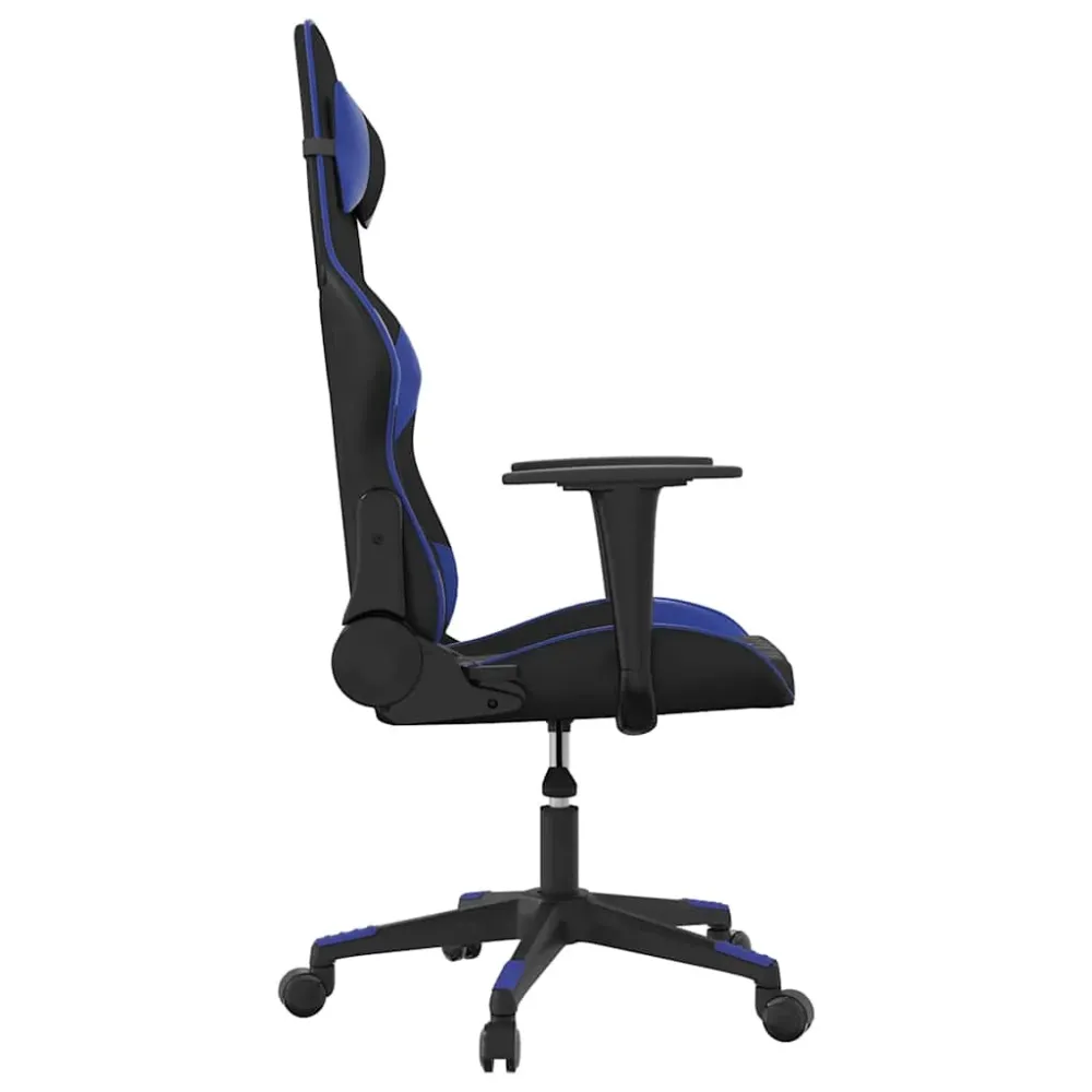 gamingstol m. massagefunktion kunstlæder onyx og blå