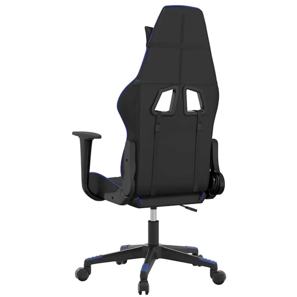 gamingstol m. massagefunktion kunstlæder onyx og blå
