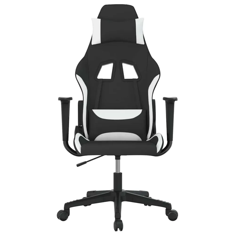 gamingstol med massagefunktion stof onyx og hvid Scorekeeper
