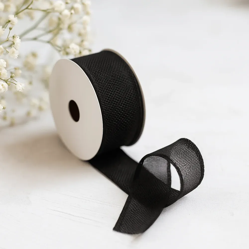 Struktureret bånd 38mm x 20m rulle – sort