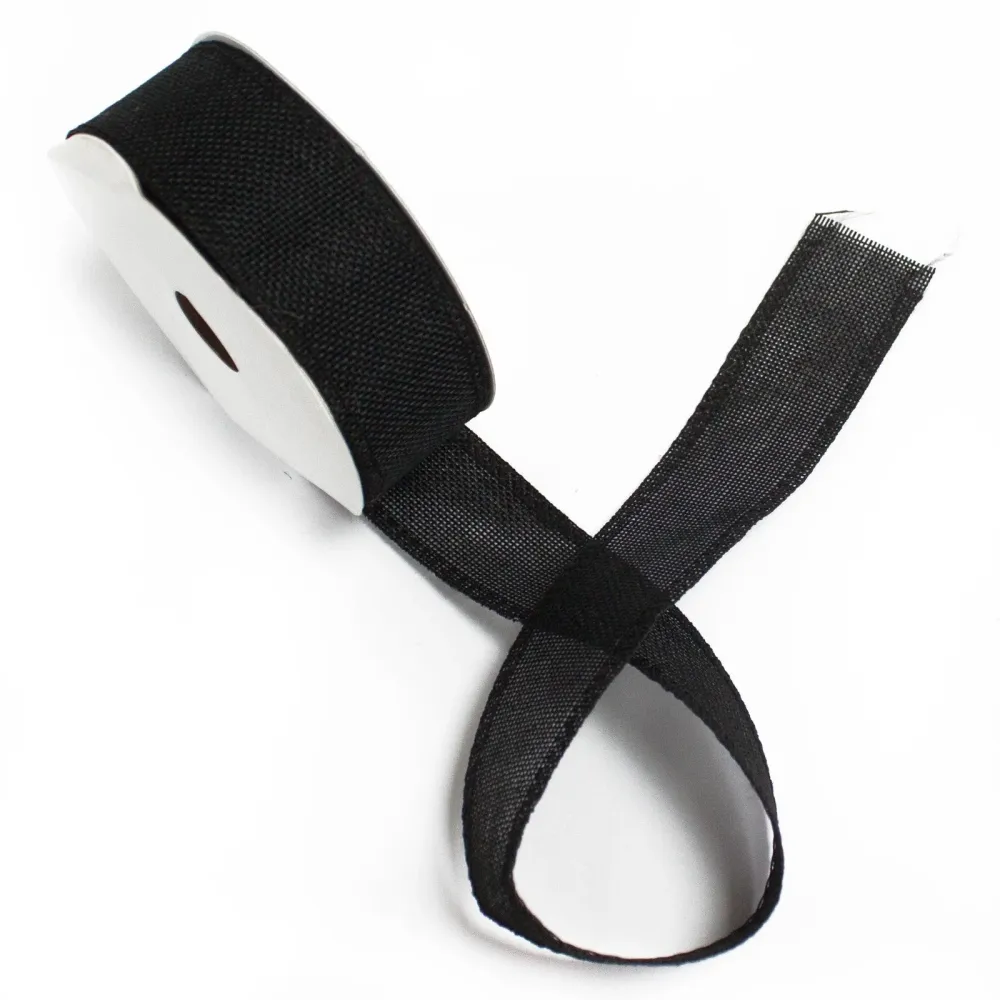 Struktureret bånd 38mm x 20m rulle – sort