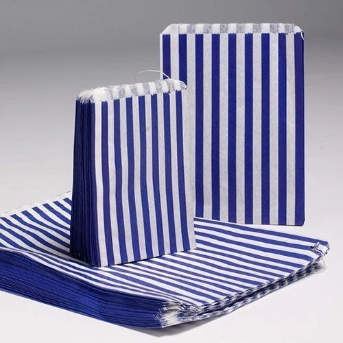 Candy Stripe Papirposer Blå 7x9 1000 Pakke