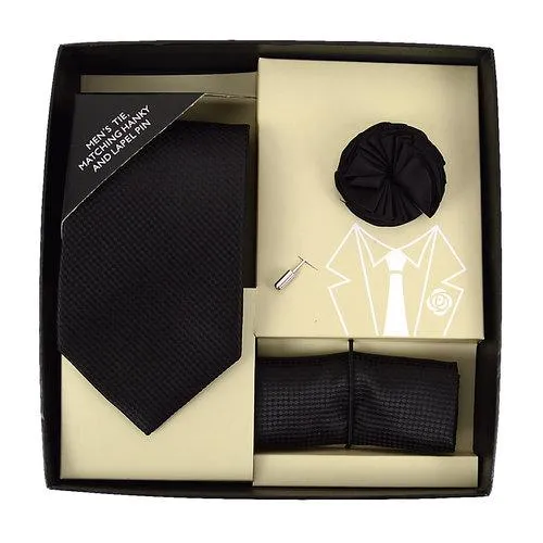 Slips + Hankie & Reversblomst Sæt - Sort Cross