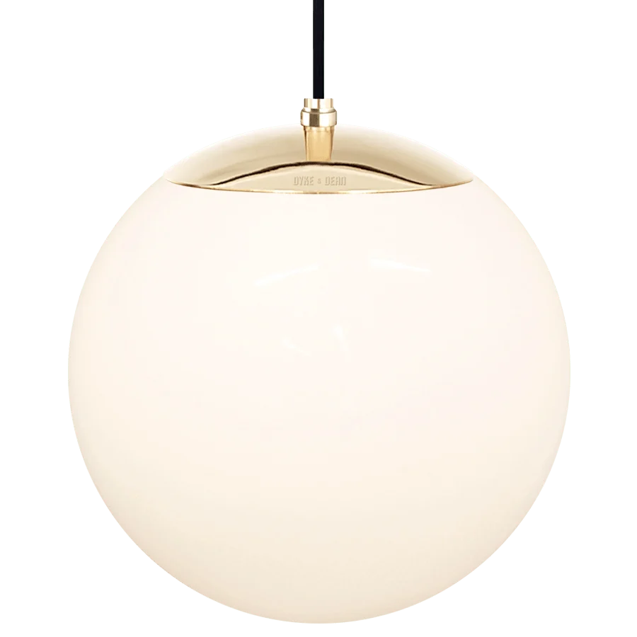 OPAL GLOBE PENDEL MESSING 300mm DYKE & DEAN