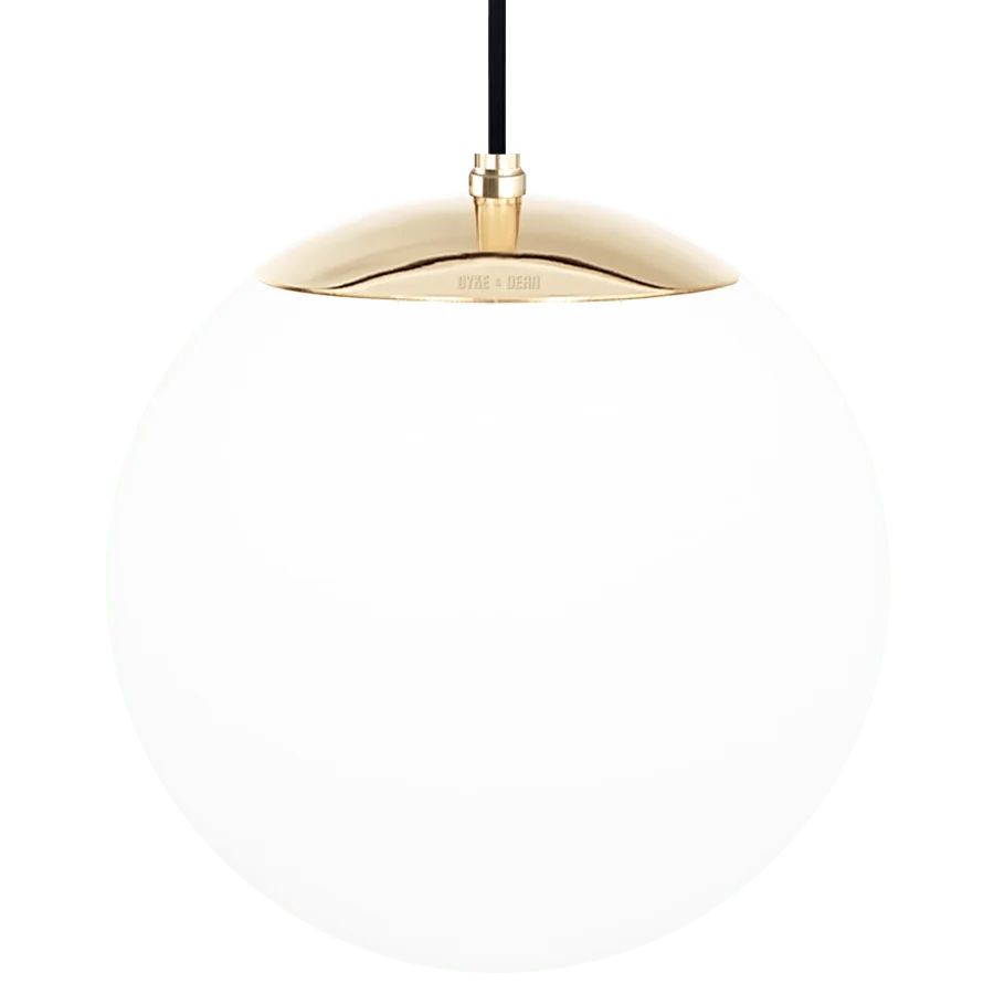OPAL GLOBE PENDEL MESSING 300mm DYKE & DEAN
